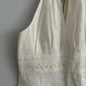 Ann Taylor Cream Linen Halter Dress